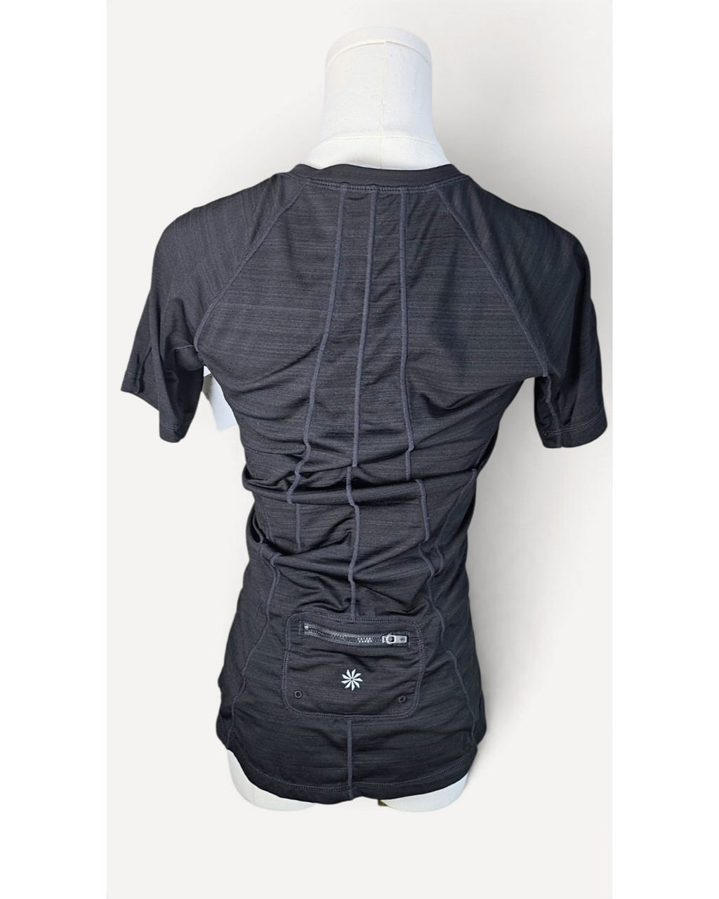 Athleta Zip Front Short Sleeve Top