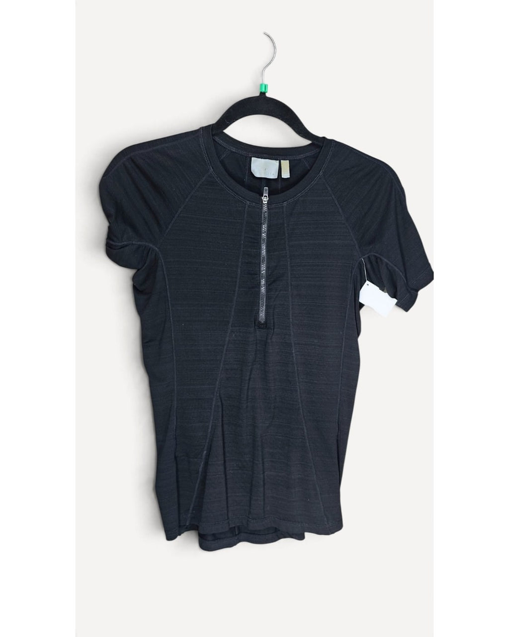 Athleta Zip Front Short Sleeve Top
