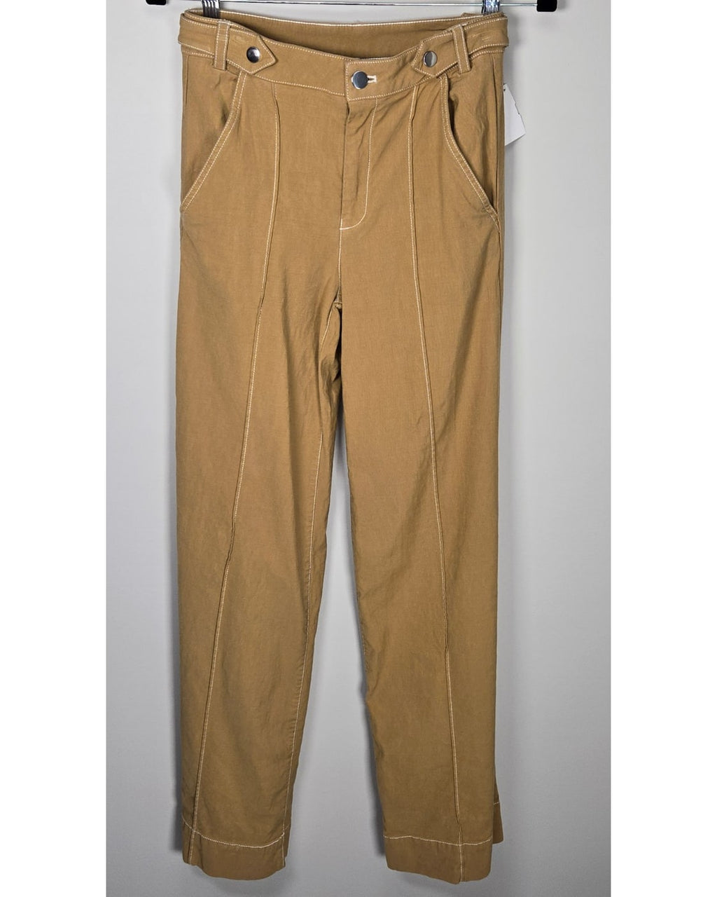 Maeve Utility Flap-Detail Straight-Leg Pants