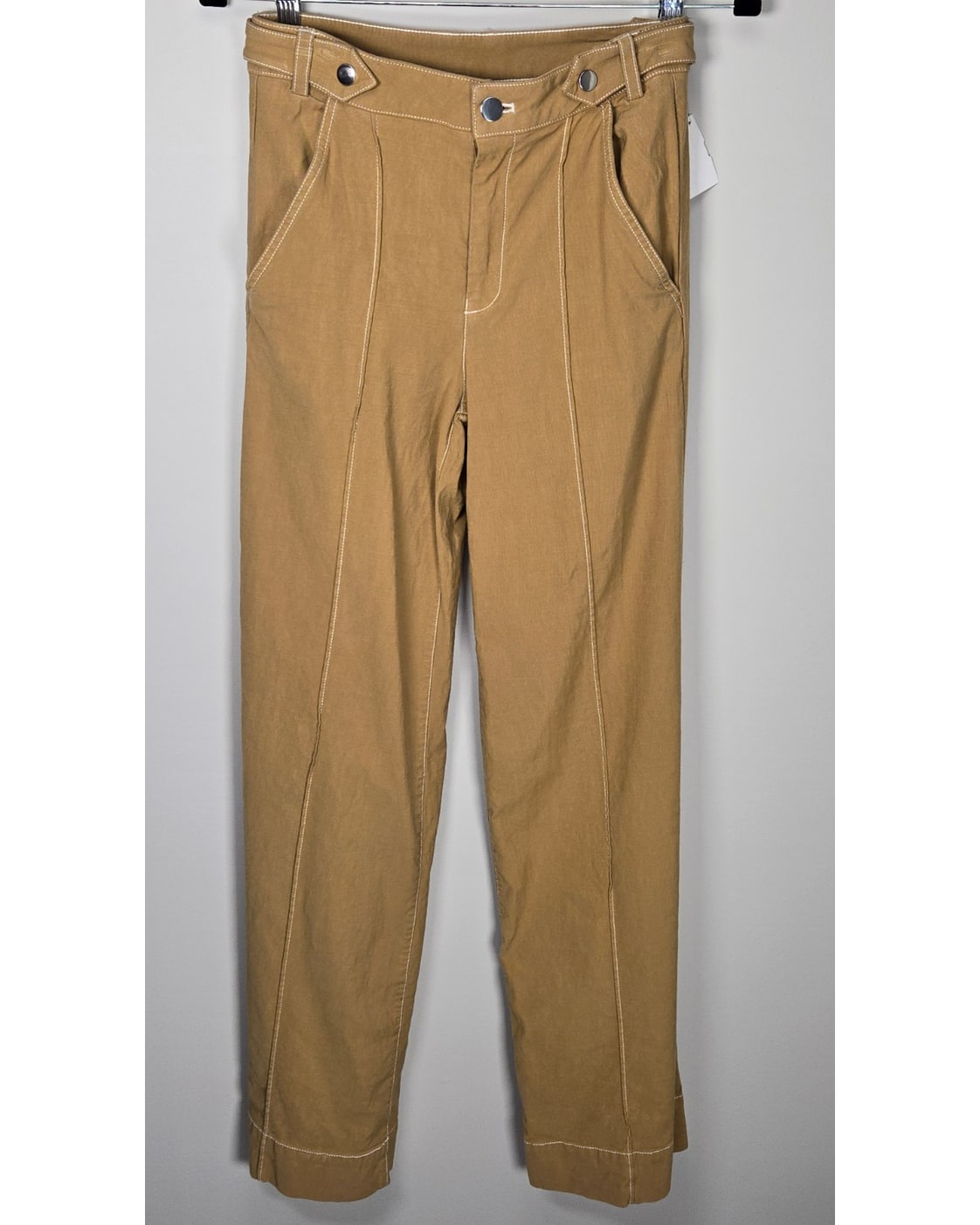Maeve Utility Flap-Detail Straight-Leg Pants