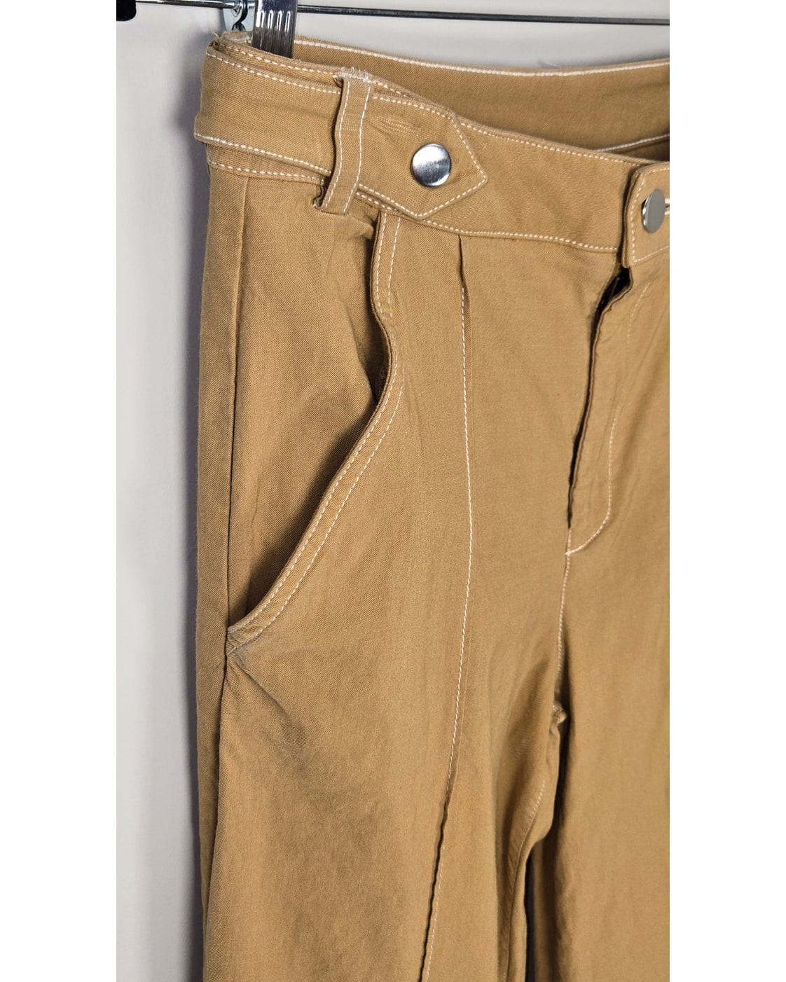 Maeve Utility Flap-Detail Straight-Leg Pants