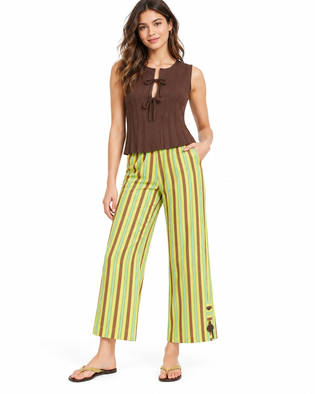 Damson Madder Striped Wide Leg Pants