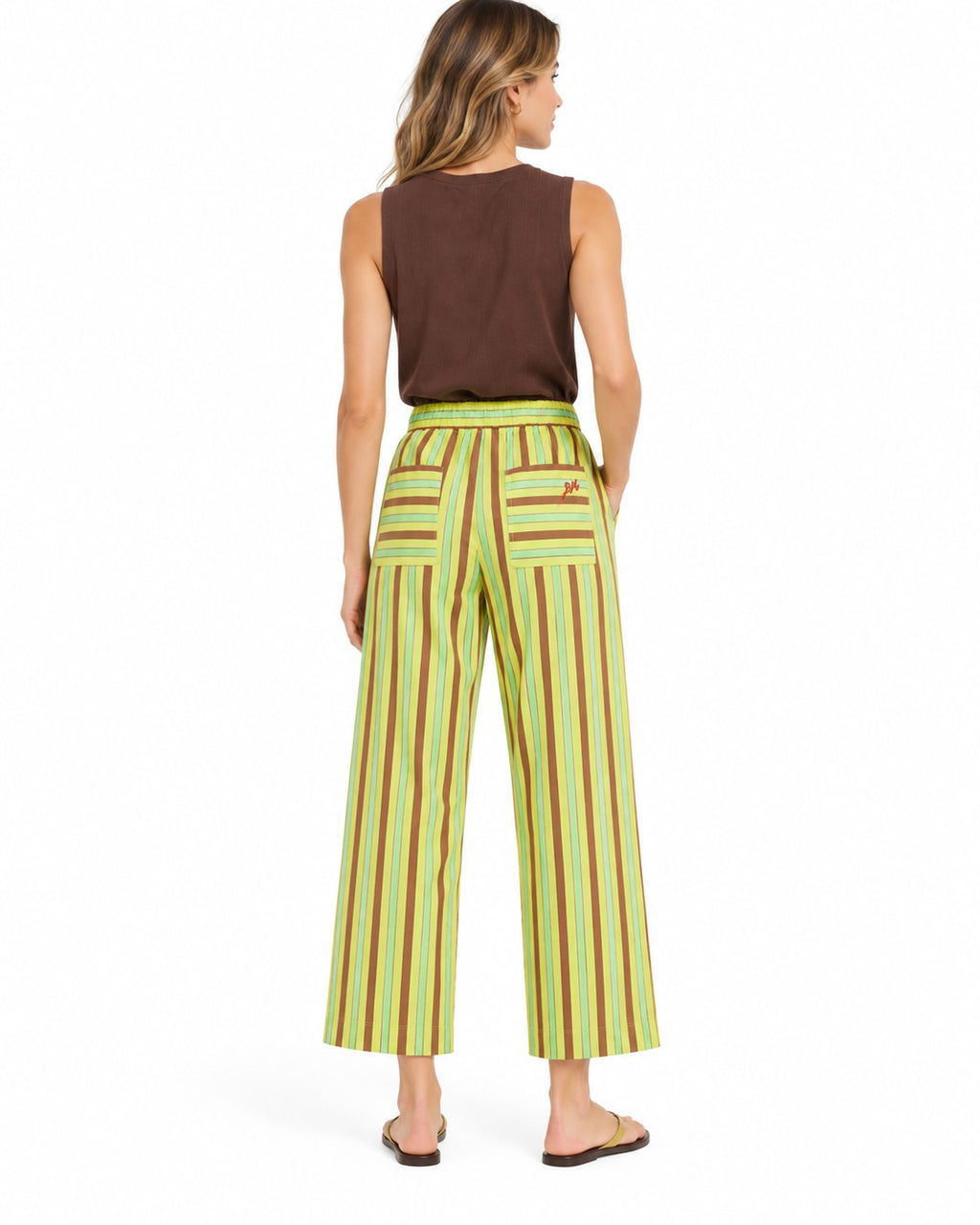 Damson Madder Striped Wide Leg Pants