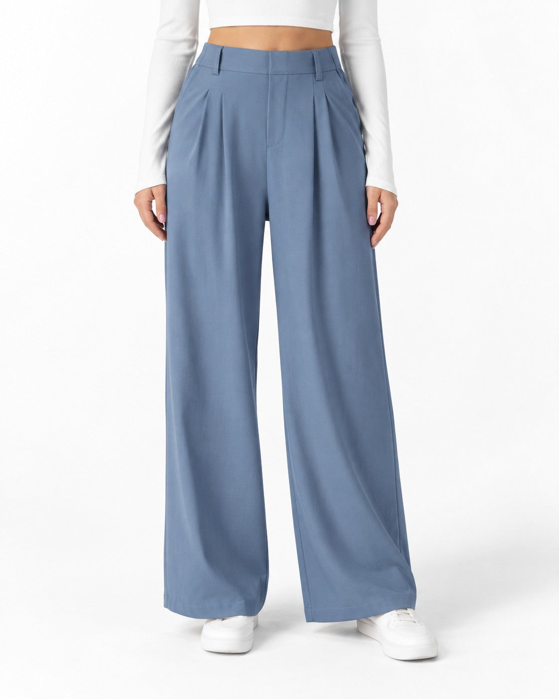 Halara High Waisted Pocket Wide Leg Waffle Work Trousers
