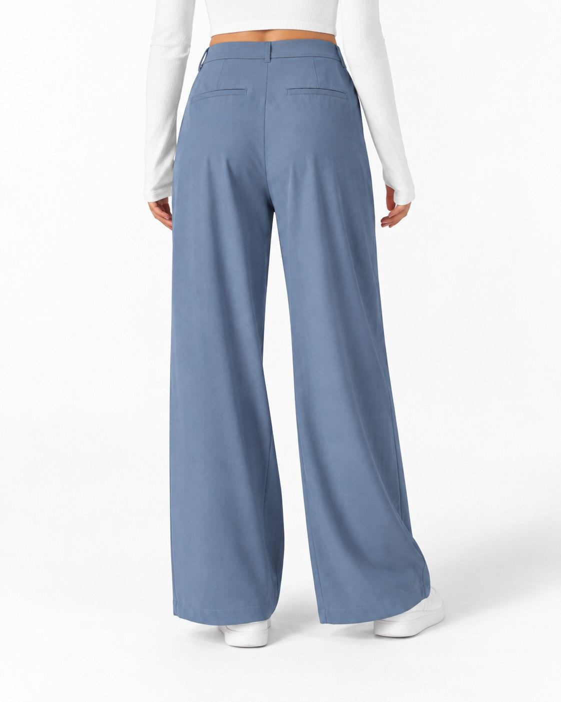 Halara High Waisted Pocket Wide Leg Waffle Work Trousers