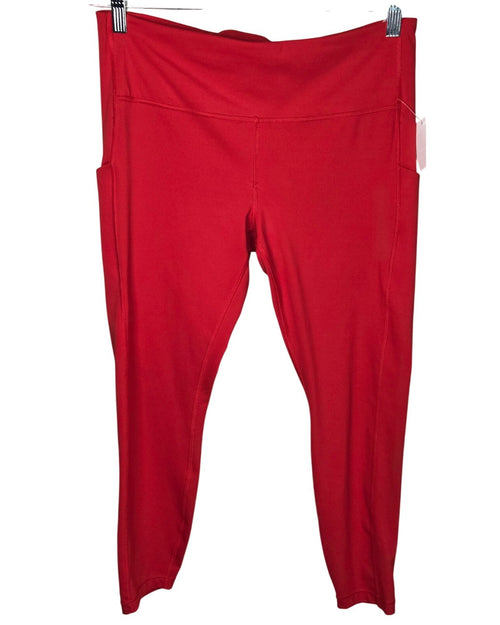 Red Athleta Ultimate Stash Pocket 7/8 Tight, size L