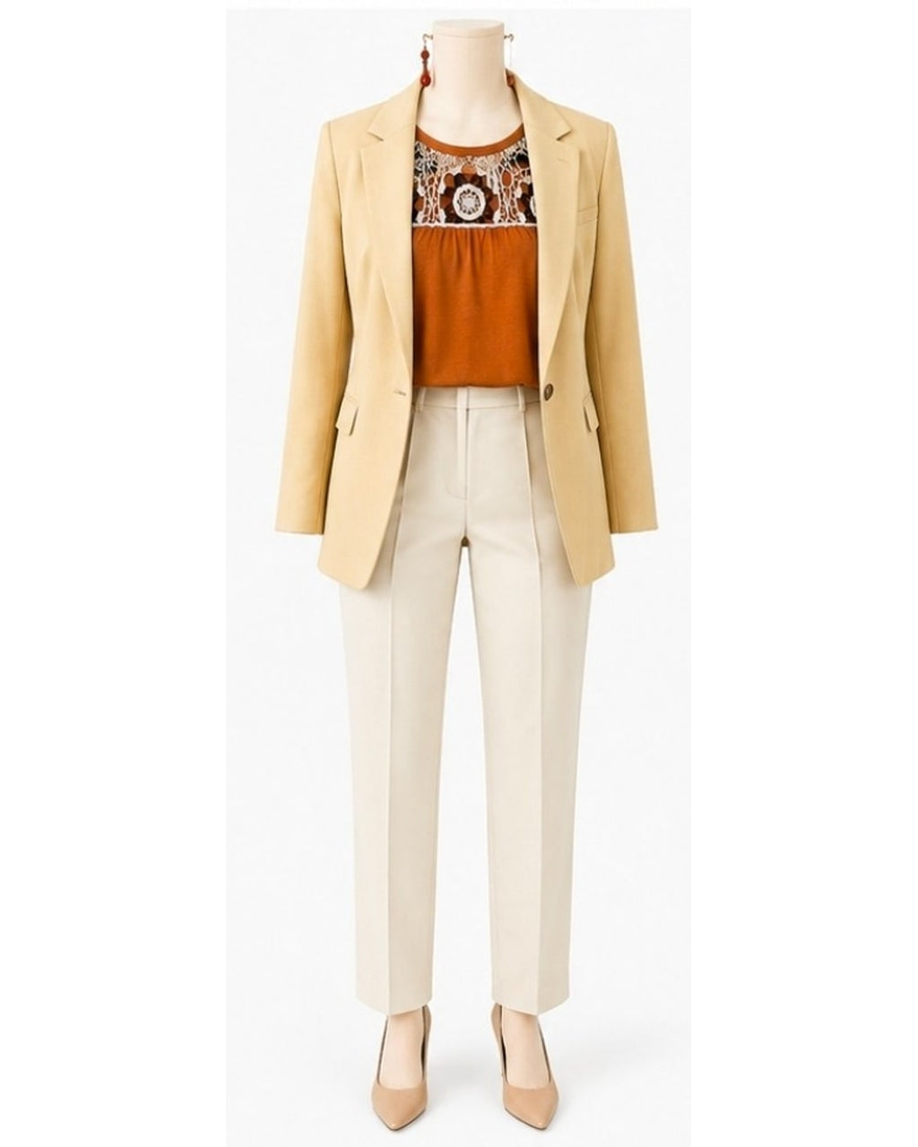 Anthropologie Crochet Yoke Flutter Sleeve Top