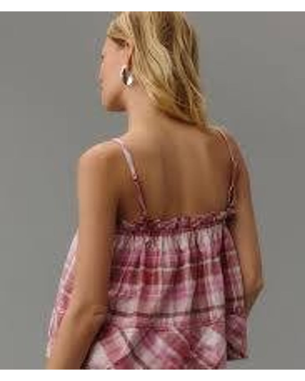 Pilcro Plaid Ruffle Cami Top