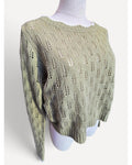 Green Papermoon Pointelle Knit Top, size M