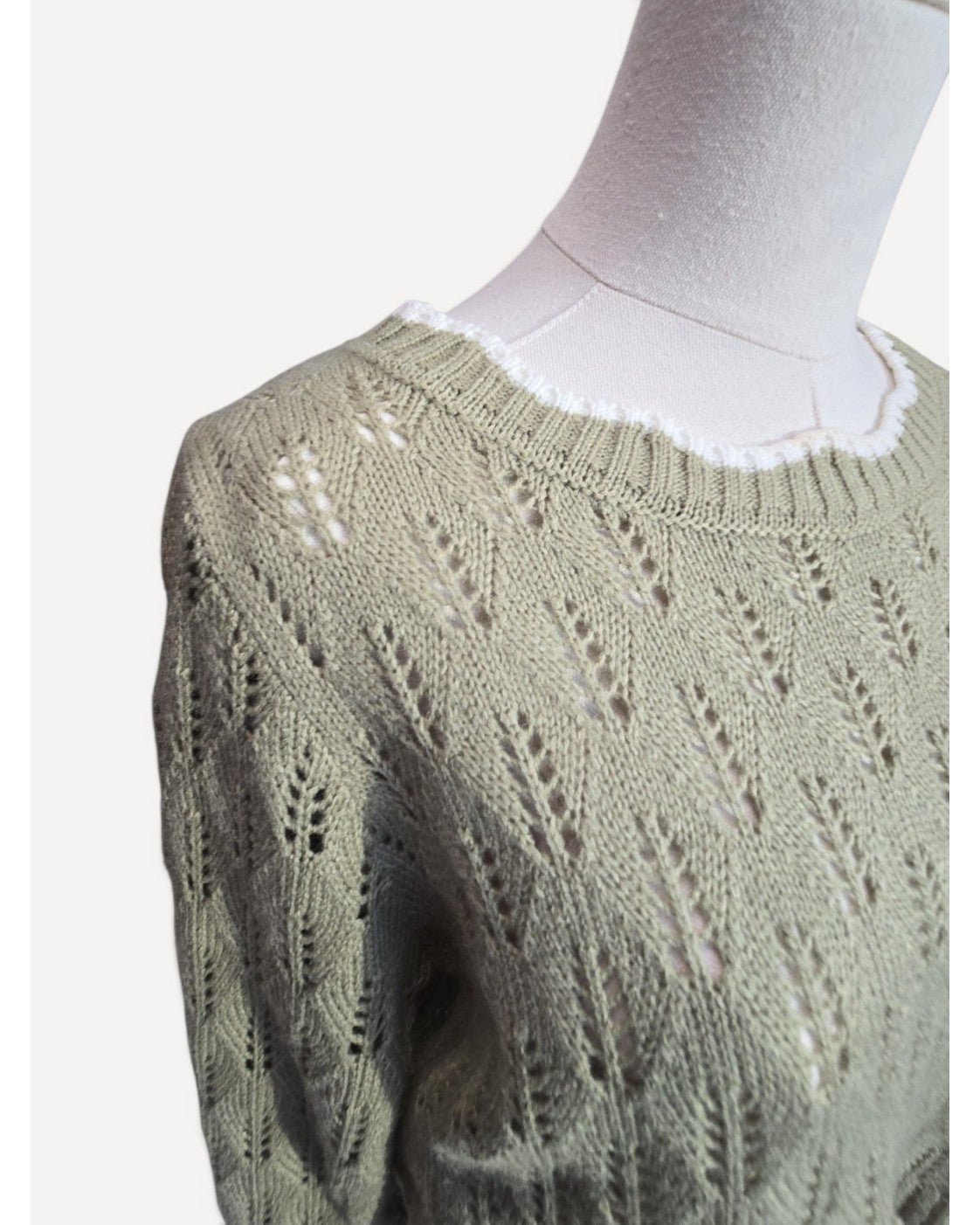 Green Papermoon Pointelle Knit Top, size M – photo 2