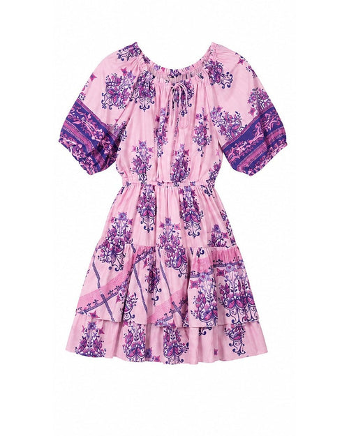 Purple Celine Moon Floral Boho Tiered Midi Dress, size S – photo 2