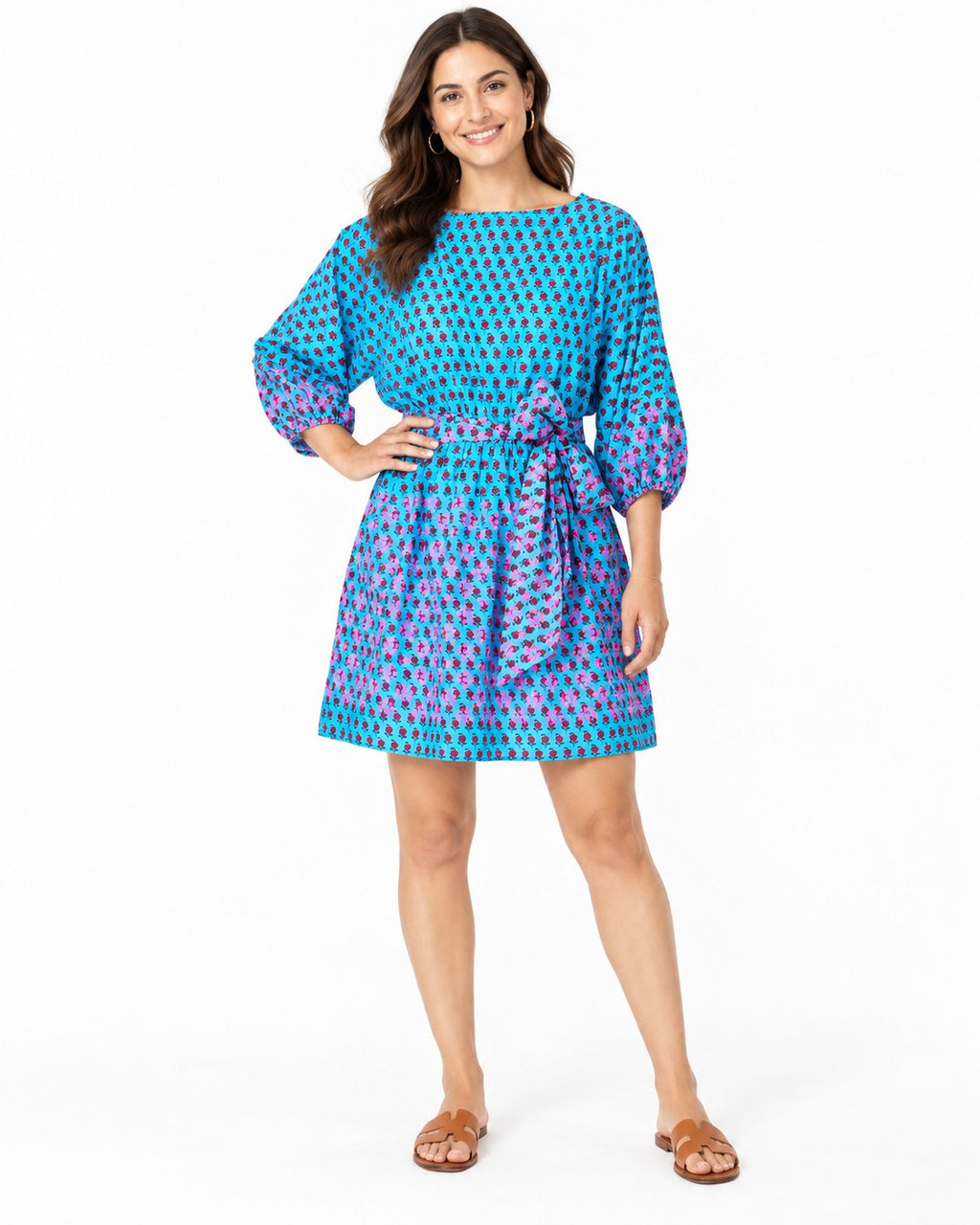 J.Crew Dolman-Sleeve Mini Dress in Layered Block Print