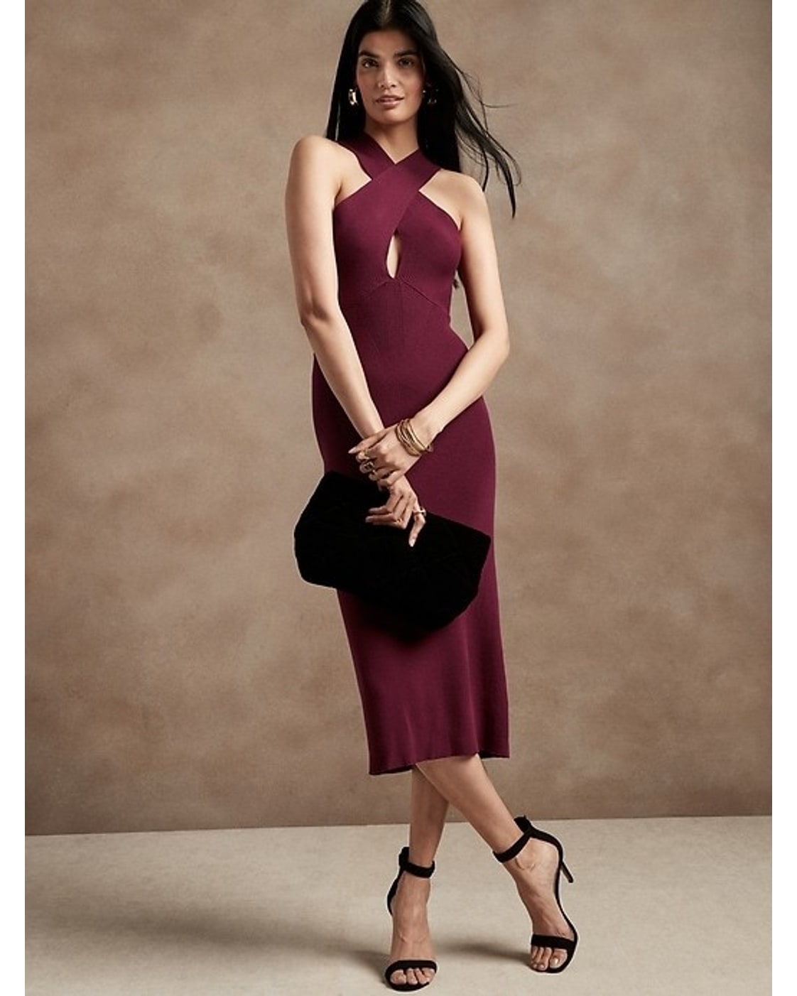 Banana Republic Ribbed Sweater Midi Dress
