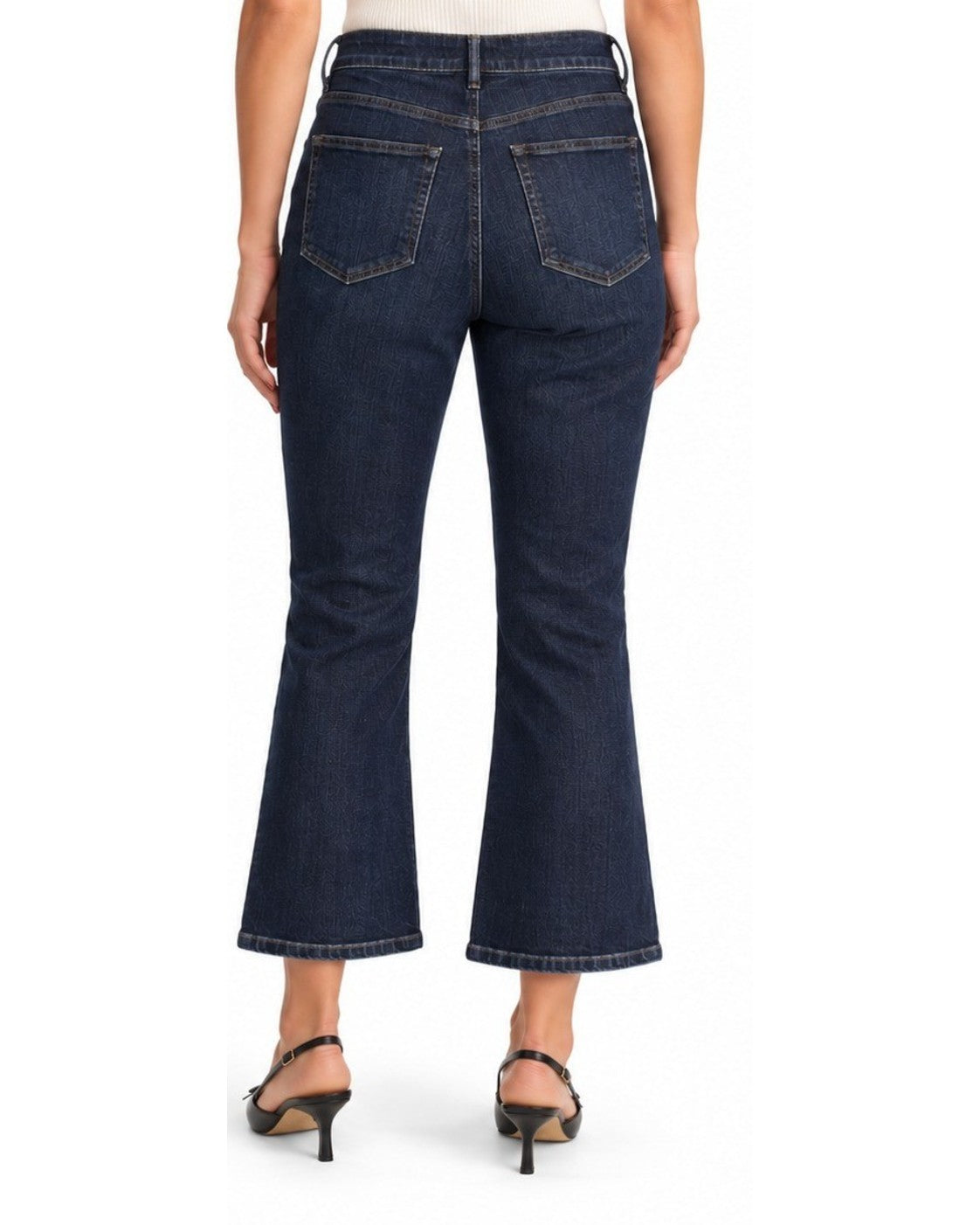 Blue Loft High Waist Button Front Crop Jeans, size 30 – on model