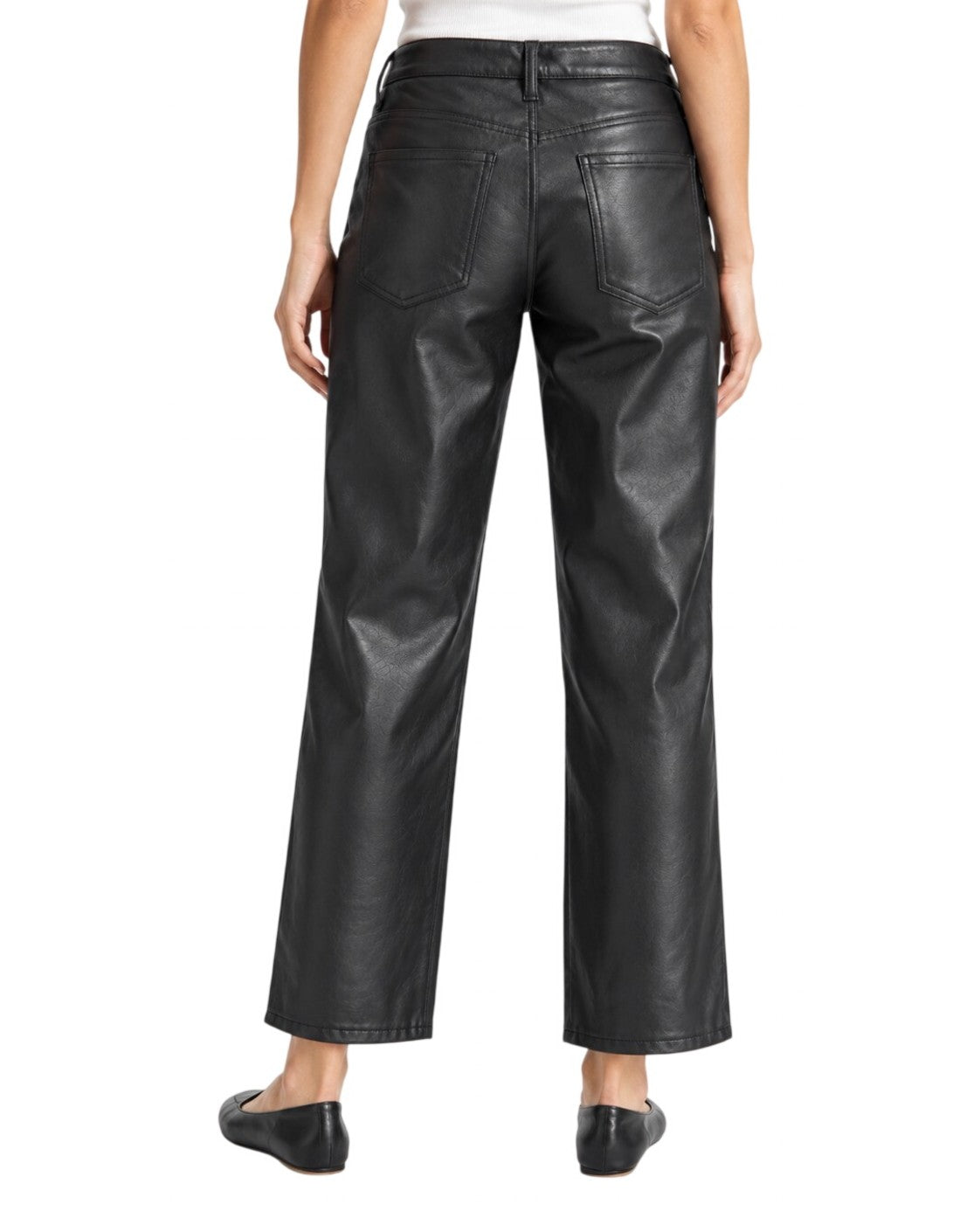 Black American Eagle Vegan Leather High-Waisted Pant, size 4 – photo 3