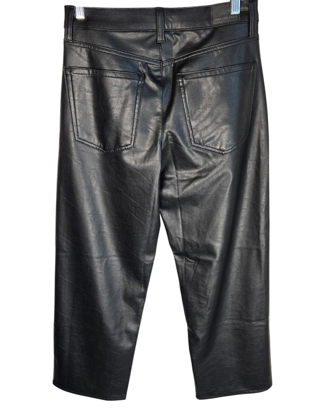 Black American Eagle Vegan Leather High-Waisted Pant, size 4 – photo 5