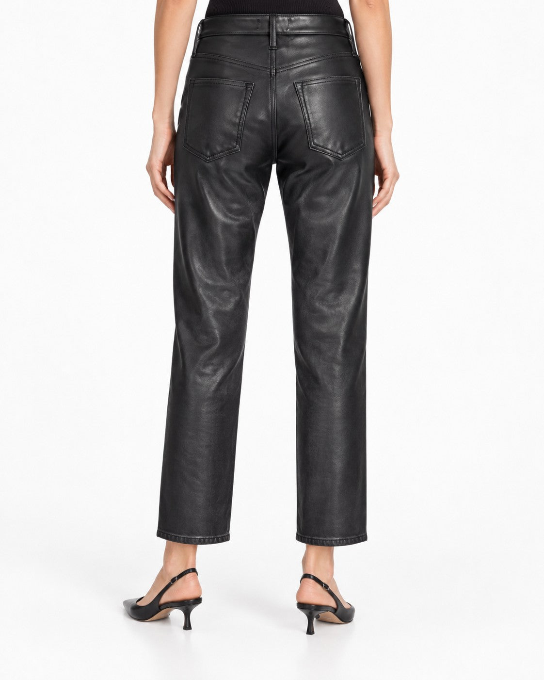 Abercrombie & Fitch Mixed Fabric Ultra High Rise Ankle Straight Jean