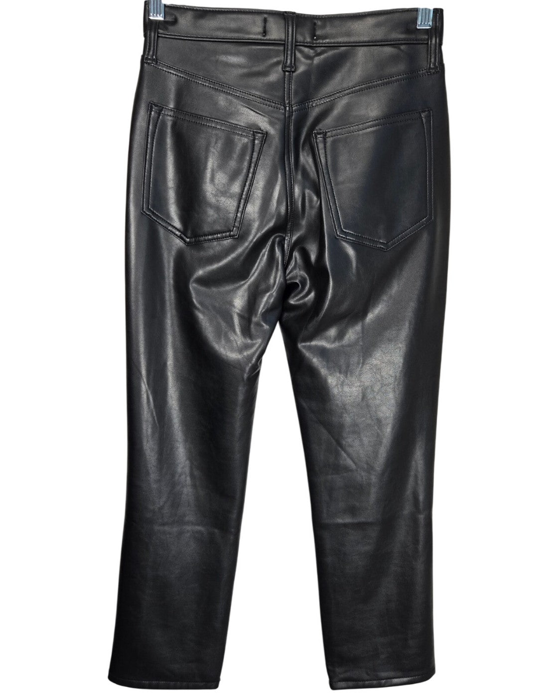 Grey Abercrombie & Fitch Mixed Fabric Ultra High Rise Ankle Straight Jean, size 6 – photo 4