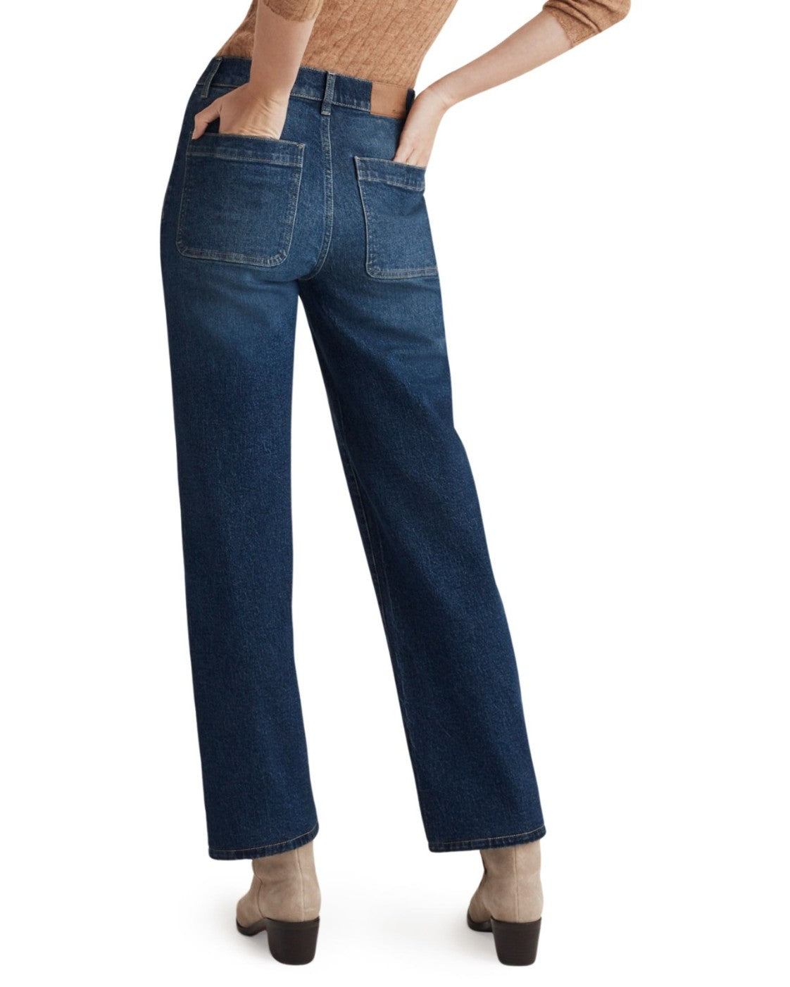 Blue Madewell The Emmy Patch Pocket High Waist Wide Leg Jean, size 31 – photo 2