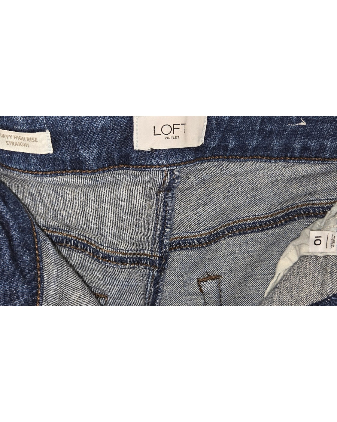 Loft Distressed Curvy Straight Jeans