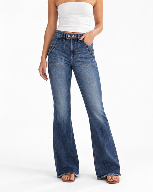 American Eagle AE Super High-Waisted Flare Jean, size 2
