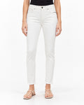 LOFT Curvy Frayed High Rise Skinny Jeans in White
