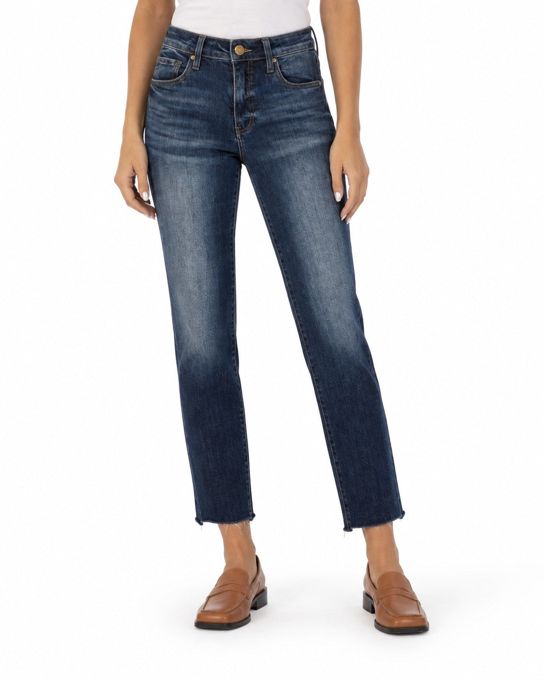 KUT from the Kloth Reese Fab Ab High Waist Ankle Slim Straight Leg Jeans