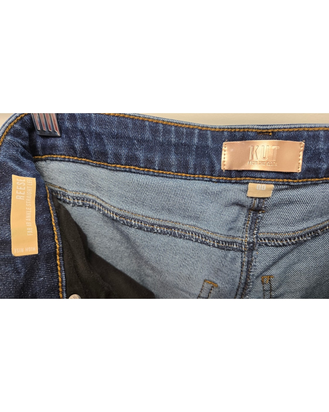 KUT from the Kloth Reese Fab Ab High Waist Ankle Slim Straight Leg Jeans