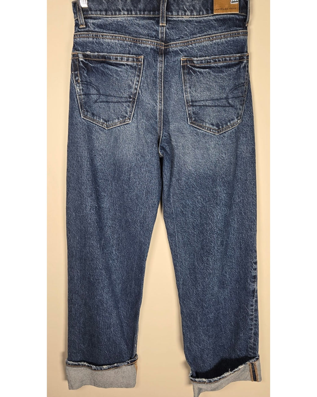 American Eagle Stretch High-Waisted Stovepipe Cuffed Jeans