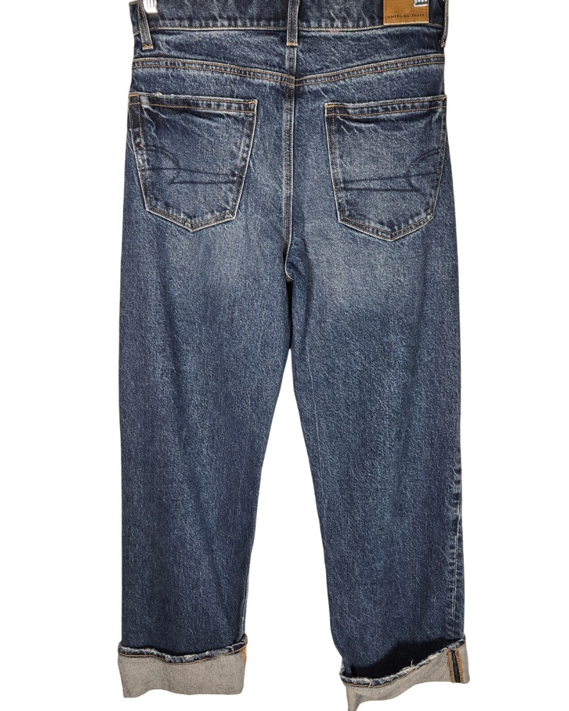 American Eagle Stretch High-Waisted Stovepipe Cuffed Jeans