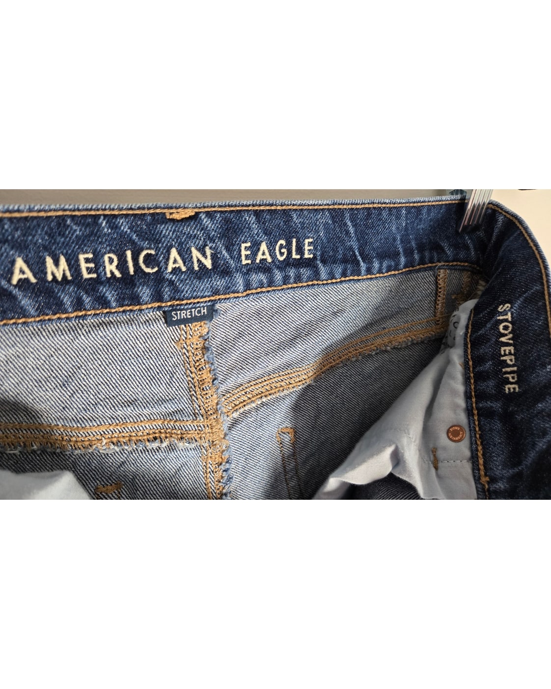 American Eagle Stretch High-Waisted Stovepipe Cuffed Jeans