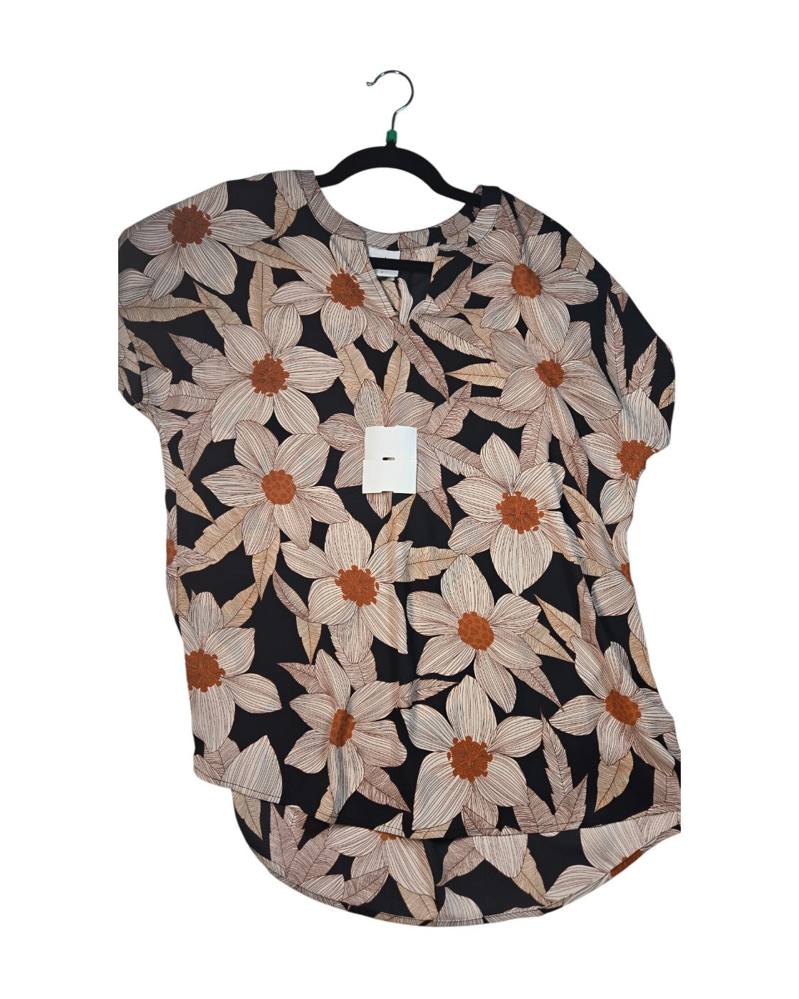 cabi Floral Keyhole Blouse