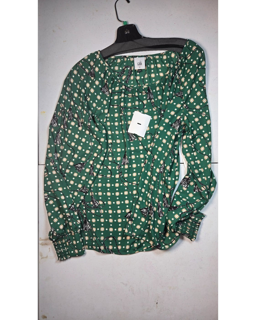 cabi Printed Long-Sleeve Blouse