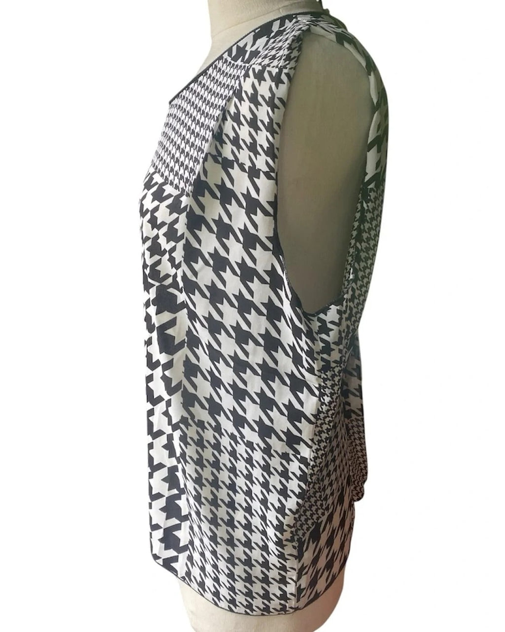 cabi Mixed Houndstooth Top