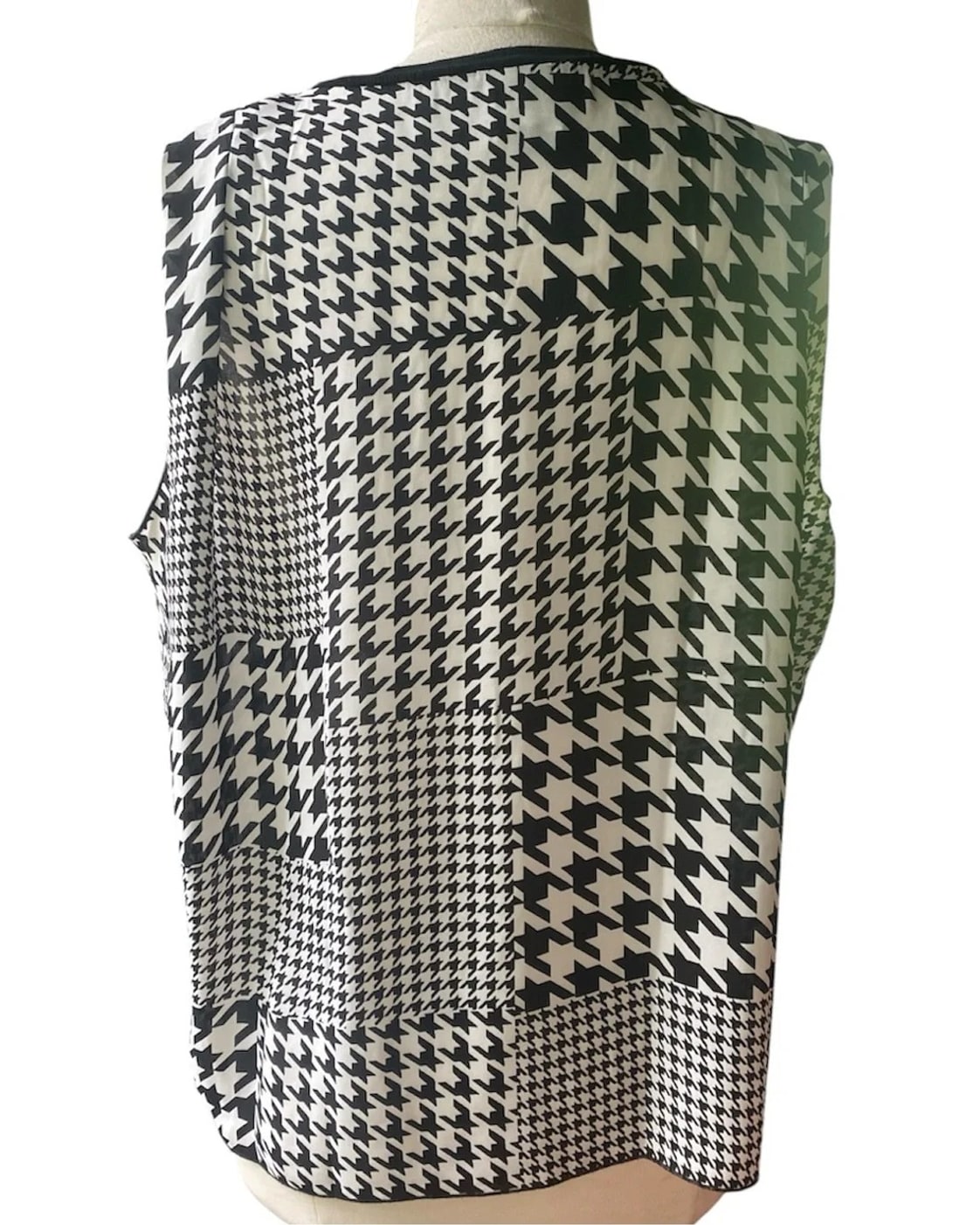 cabi Mixed Houndstooth Top