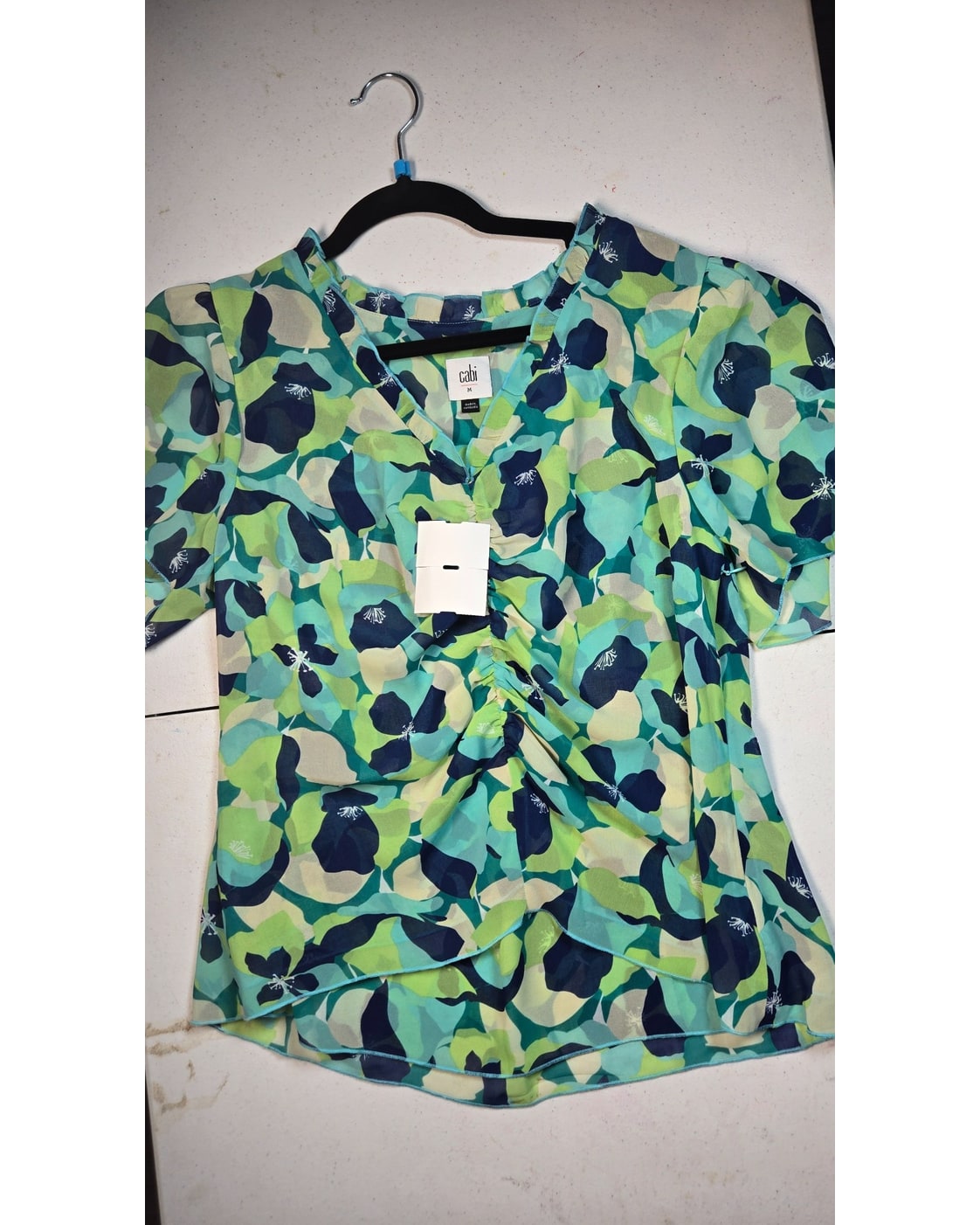 cabi Floral V-Neck Blouse