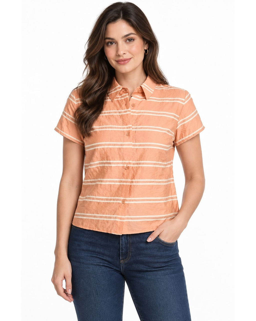 cabi Striped Button-Down Blouse