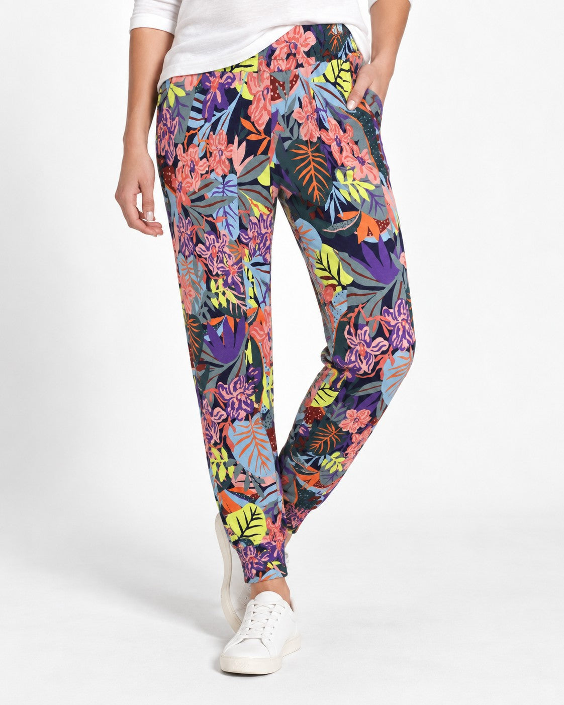 cabi Tropical Print Jogger Pants 5966