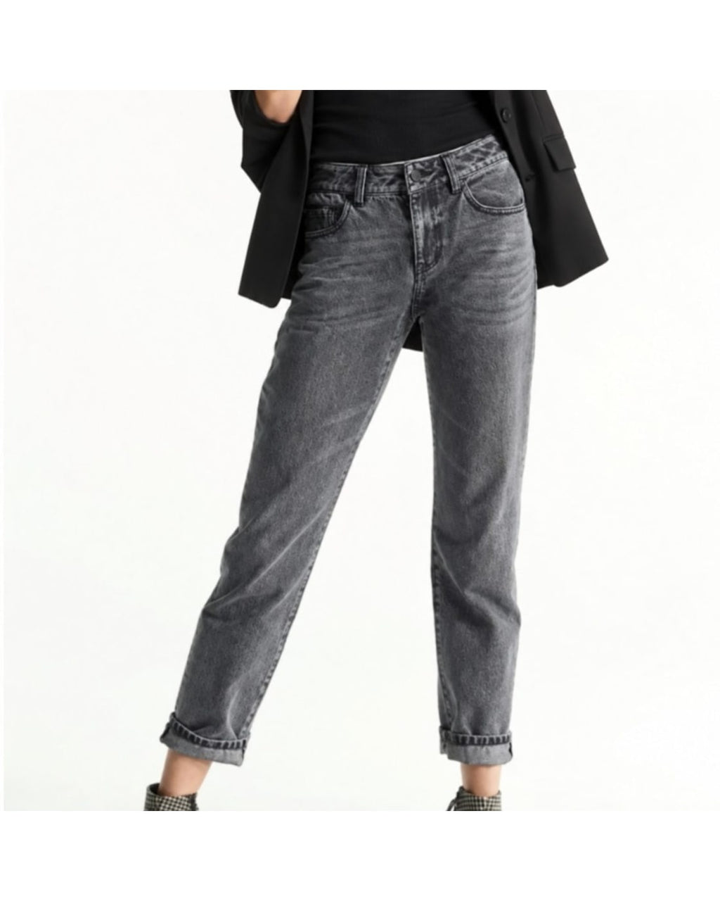 cabi Charcoal Straight Leg Jeans