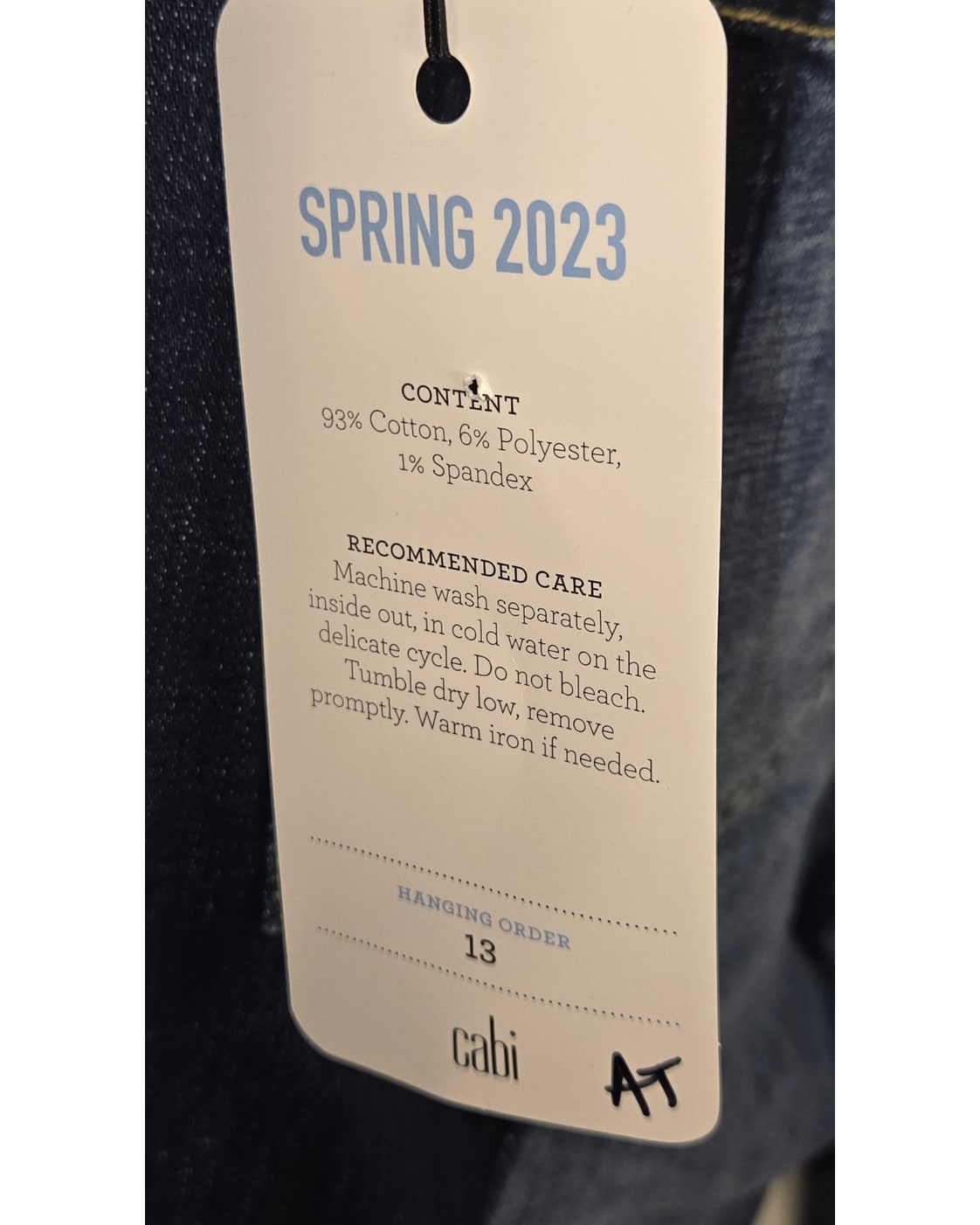 cabi Two-Tone Cropped Straight Leg Jeans