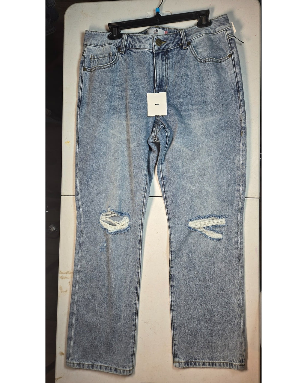 cabi Distressed Straight Leg Jeans