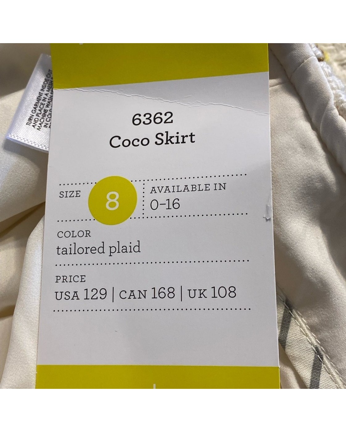 cabi Plaid Tweed Mini Skirt