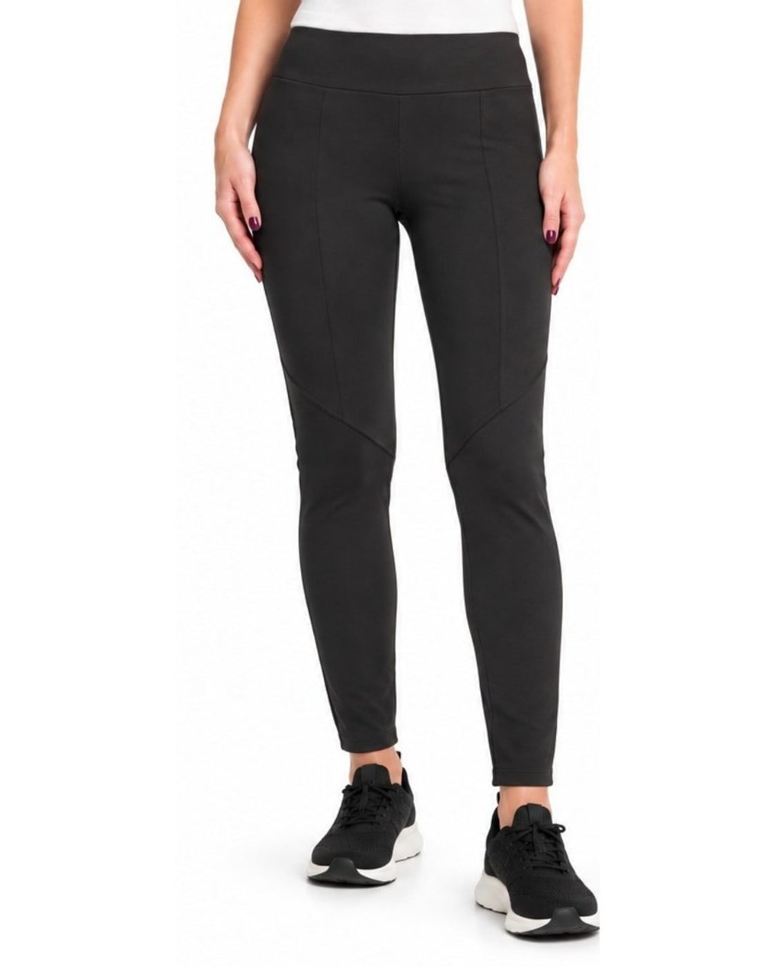 Cabi Black High-Waisted Ponte Zip Leggings