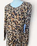 Brown Cabi Leopard Print Driver Seat Maxi Dress - #4216, size M