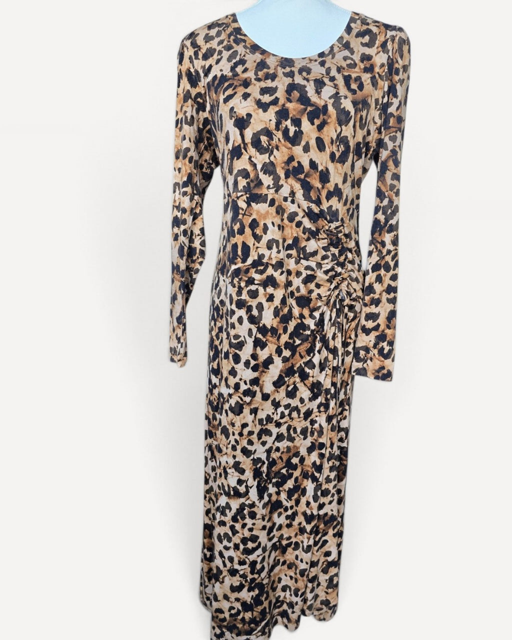 Brown Cabi Leopard Print Driver Seat Maxi Dress - #4216, size M – photo 2