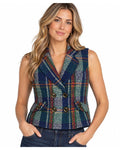 Cabi Tweed Plaid Vest