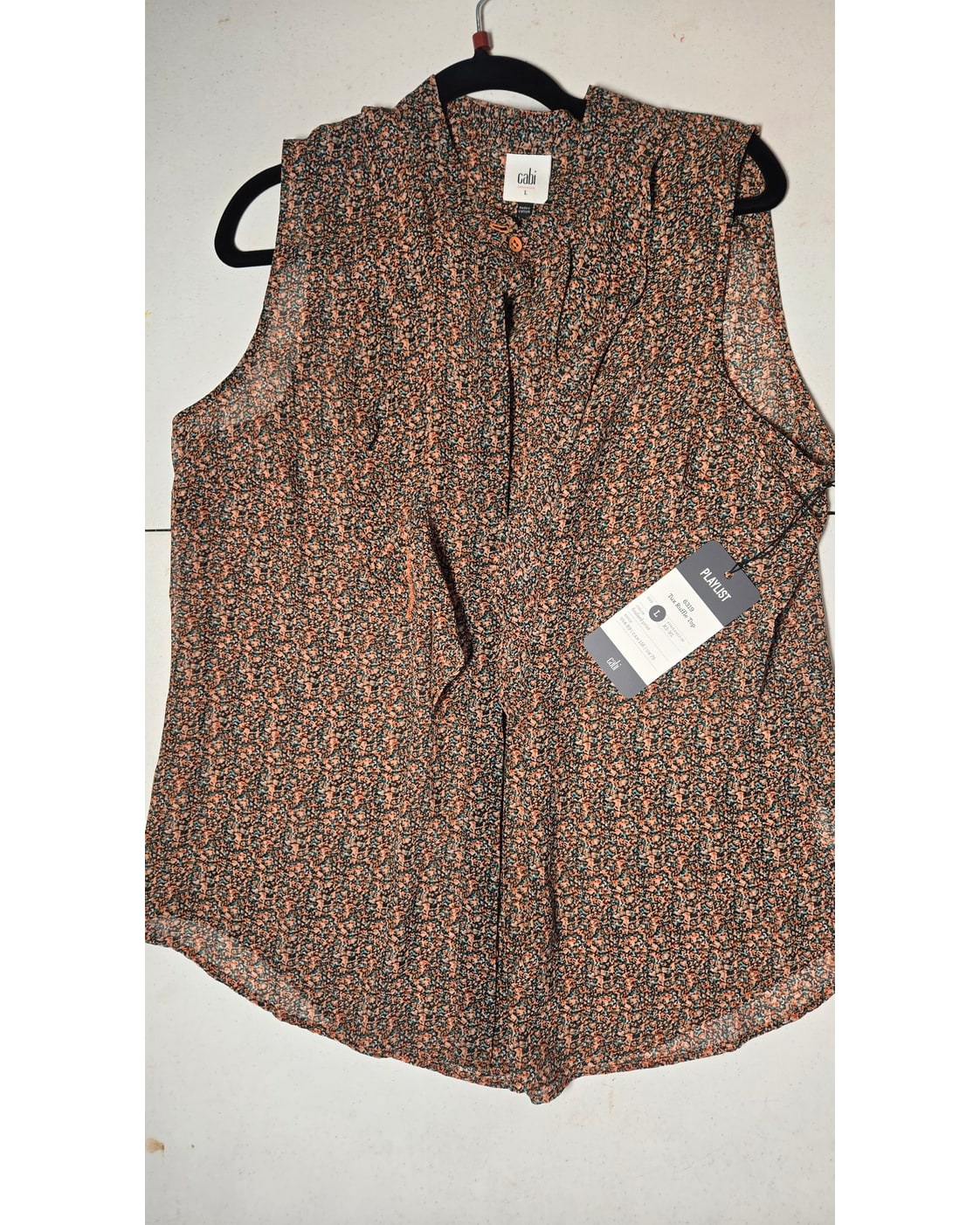 Cabi Floral Print Sleeveless Blouse