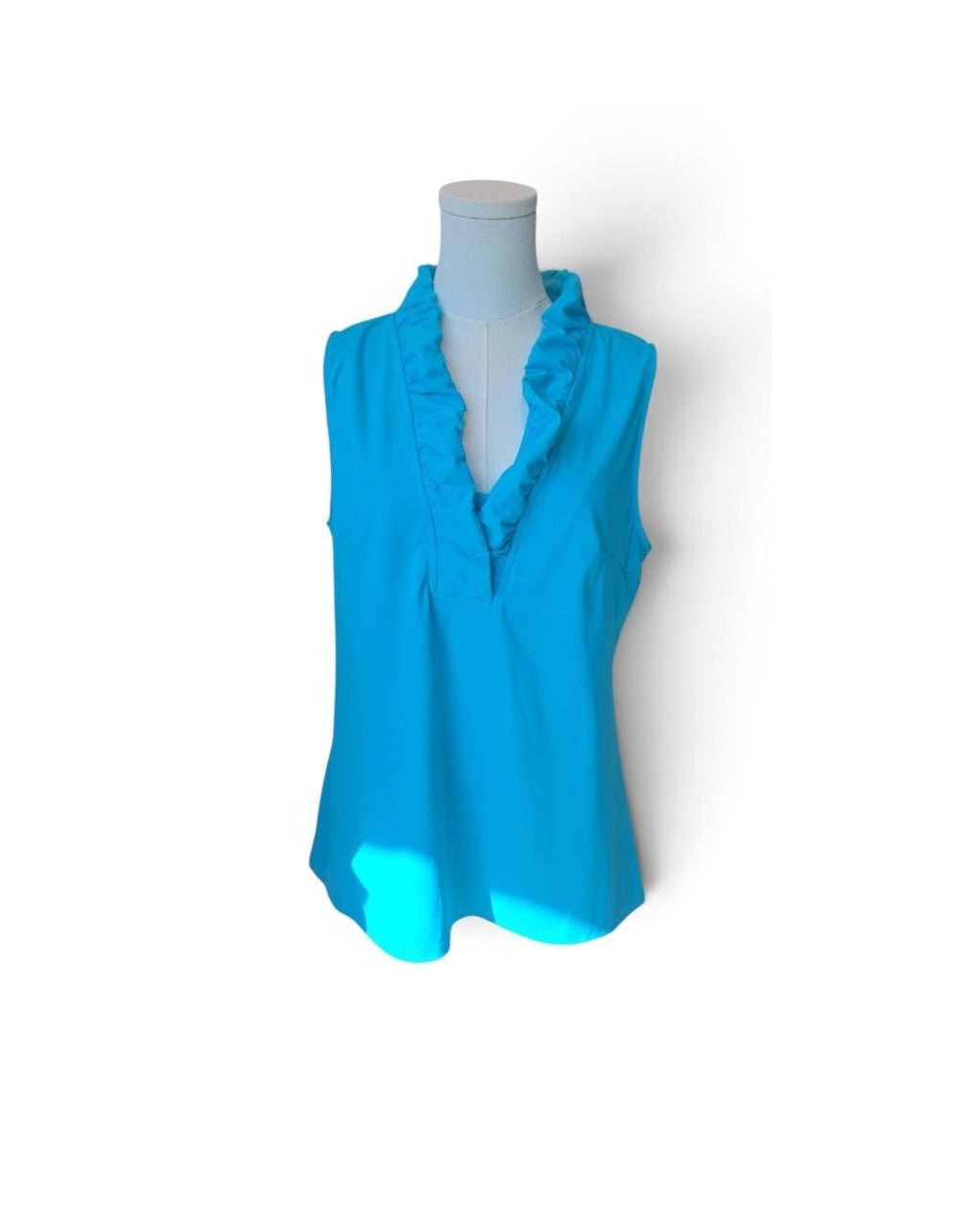 Aryeh Sleeveless Ruffle-Neck Blouse