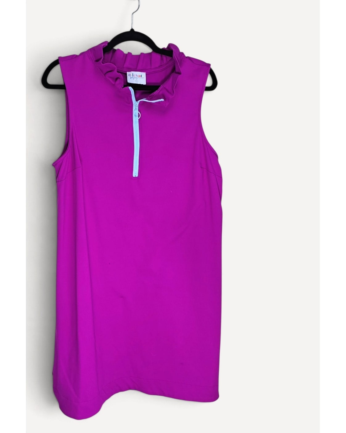 elevate basics Ruffle-Collar Half-Zip Dress
