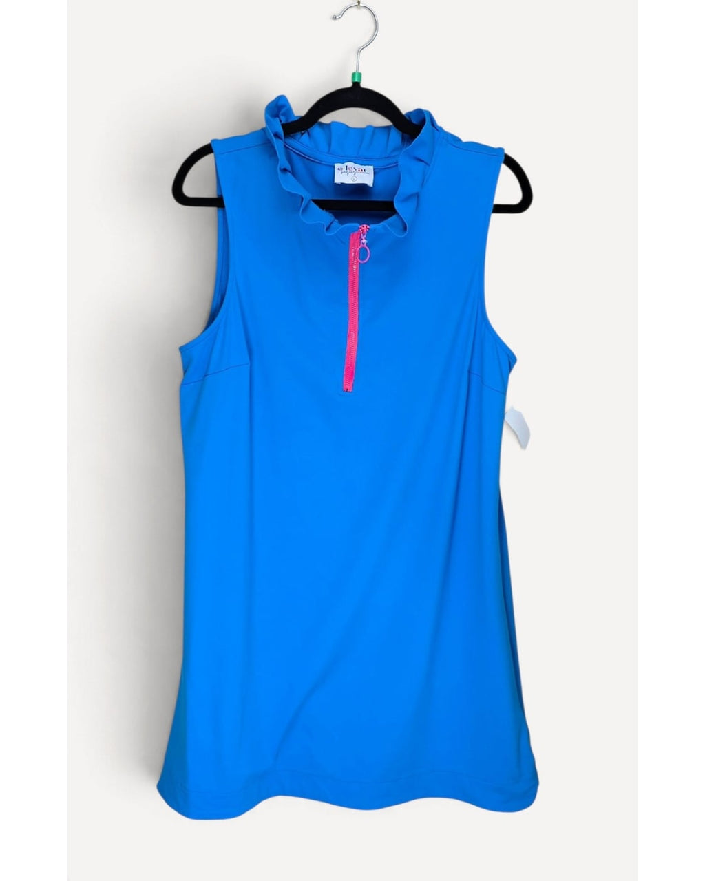 elevate basics Ruffle-Collar Half-Zip Dress